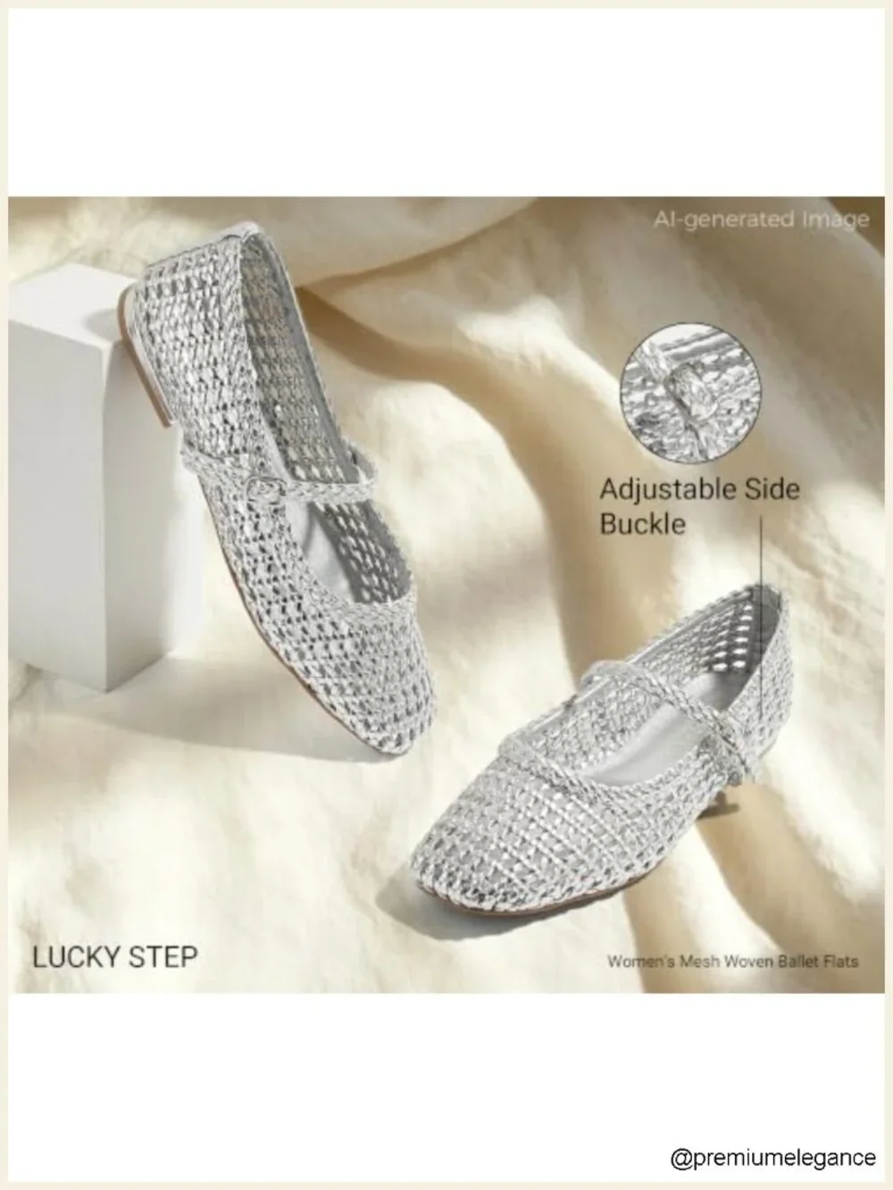 Mesh Woven Ballet Flats - Breathable Round Toe Mary Jane with Buckle Strap